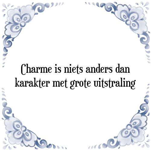 Charme is niets anders dan karakter met grote uitstraling - Tegeltje met Spreuk