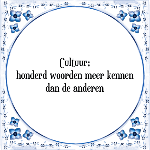 Cultuur; honderd woorden meer kennen dan de anderen - Tegeltje met Spreuk