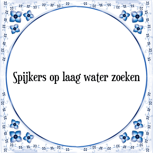 Spijkers op laag water zoeken - Tegeltje met Spreuk