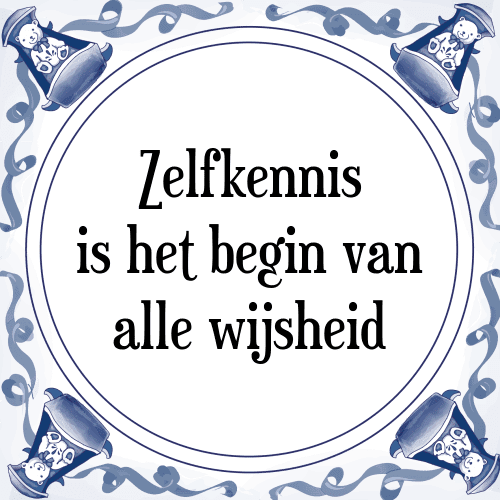 Zelfkennis is het begin van alle wijsheid - Tegeltje met Spreuk